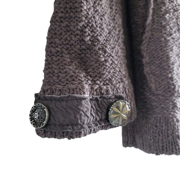 Asymmetrical Cardigan with Unique Button Details Thunder Grey Size Medium - Picture 5 of 14